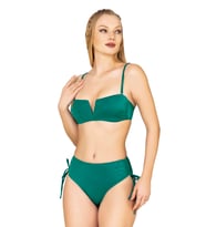 Endeep Kadın İp Detaylı Yeşil Yüksek Bel Bikini Takımı