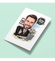 Kişiye Özel Plaza Erkeği Karikatürlü Tebrik Kartı
