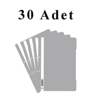 30 Adet A4 Gri Telli Dosya 1 Paket Ekonomik Kaliteli Telli Dosya Ofis Büro Okul