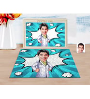 BK Gift Kişiye Özel Erkek Doktor Karikatürlü 1000 Parça Profesyonel Puzzle-1