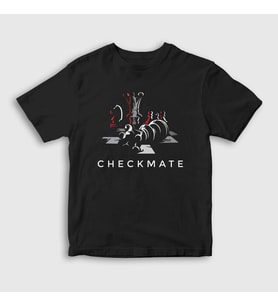 Presmono Unisex Çocuk Siyah Checkmate Chess Satranç T-Shirt 331558tt
