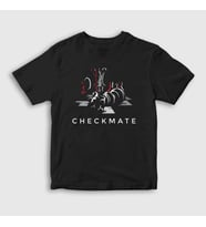 Presmono Unisex Çocuk Siyah Checkmate Chess Satranç T-Shirt 331558tt