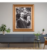 Altın Varaklı Çerçeveli Paspartulu Atatürk Tablo nl02A100 (Gold)