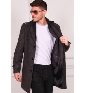 PLT8401 DEWBERRY ERKEK PALTO-DESENLİ ANTRASİT
