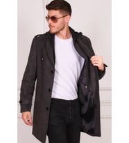 PLT8401 DEWBERRY ERKEK PALTO-DESENLİ ANTRASİT