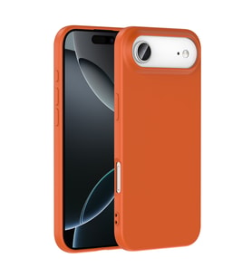 iPhone 17 Air Kılıf Lansman Tasarım İç Yüzeyi Kadife Silikon (Turuncu)
