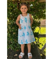 Escabel Kız Çocuk Elbise Çiçek Desenli 1.5-5 Yaş, Beyaz