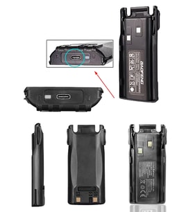 Baofeng UV-82 batarya pil Type-C Girişli Kolay Şarj Uv-82 UV82 Telsiz Pil Batarya Battery