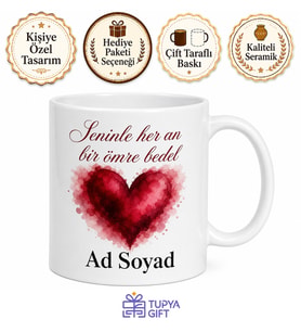 İsme Özel Tutkulu Yazılı Kupa Bardak Sevgiliye Hediye Özel Tasarım Porselen Mug