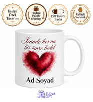 İsme Özel Tutkulu Yazılı Kupa Bardak Sevgiliye Hediye Özel Tasarım Porselen Mug