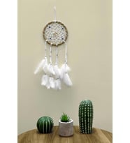 Nazar Boncuklu Düş Kapanı Hand Made Dreamcatcher Kuş Tüyü Duvar Süsü Ev Dekor 13431