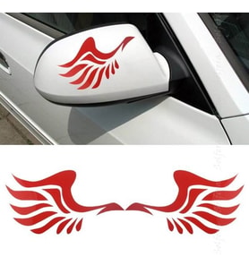 KIRMIZI MELEK KANADI OTOMOBİL YAN AYNA ETİKET ÇIKARTMA CS035