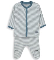 Civil Baby Çizgili 1-9 Ay Pijama Takımı - Ekru