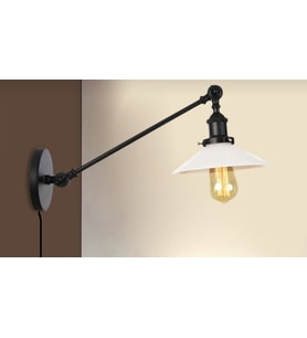 MYLİGHTS KABLOLU AHANATARLI FİŞLİ DUVAR APLİK  OKUMA LAMBASI APLİK (Siyah)