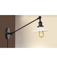 MYLİGHTS KABLOLU AHANATARLI FİŞLİ DUVAR APLİK  OKUMA LAMBASI APLİK (Siyah)