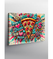 Kanvas Tablo Renkli Pizza Posteri