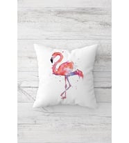 Flamingo Desenli Çift Tarafı Baskılı Gizli Fermuarlı Yastık Kılıfı Kırlent Koltuk Yastık Kılıfı (Beyaz)