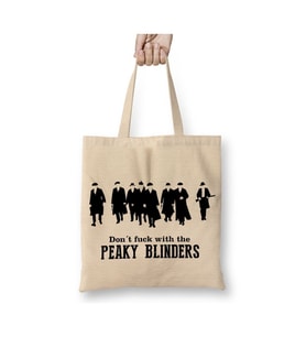 Peaky Blinders A Little Bit Of Tommy Beyaz Bez Çanta Uzun Saplı Alışveriş Çantası Plaj Çantası