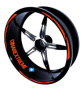 3 Parça Tasarımlı Floresan Turuncu Jant Şeridi Sticker Çınar Extreme
