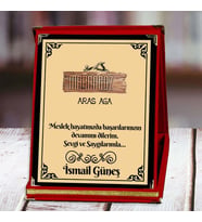 Marangoz Baskılı Plaket (1. Tasarım)  Kişiye Özel (Kırmızı)