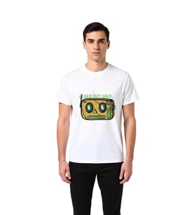 Erkek Nostalji Grafik Baskılı Retro Elektronik Tasarım Tişört Rahat Kesim Günlük Giyim Modern Şık