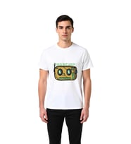 Erkek Nostalji Grafik Baskılı Retro Elektronik Tasarım Tişört Rahat Kesim Günlük Giyim Modern Şık