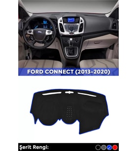 Ford Tourneo Connect (2013-2020) 3d Torpido Koruma Kılıfı - Ön Göğüs Panel Kaplama - Mavi Şerit