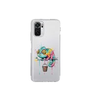 Redmi Note 10S ile Uyumlu Splash Bukalemun Tasarımlı Şeffaf Silikon Kılıf