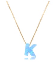 K HARFİ OPAL 14 AYAR ALTIN KOLYE