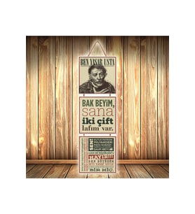 Yaşar Usta Replikleri Tasarımlı Üçlü Retro Ahşap Poster Ü436