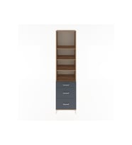 Hyperion Dolap 4 Raflı 3 Çekmeceli 60x44x243 Çam-Antrasit