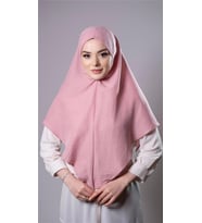Pudra Pratik Hazır Geçmeli Tesettür Eşarp Pamuk Caz Kumaş Düz Hijab 2306_06