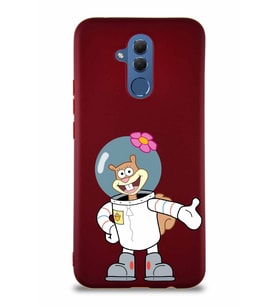 Huawei Mate 20 Lite Soft Premier Kapak Sandy Tasarımlı Silikon Kılıf - Mürdüm (Şeffaf)