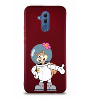 Huawei Mate 20 Lite Soft Premier Kapak Sandy Tasarımlı Silikon Kılıf - Mürdüm (Şeffaf)