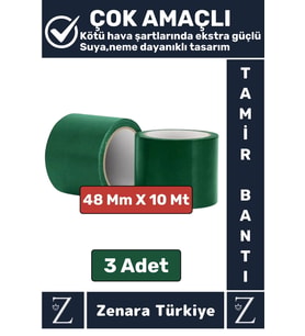 Ultra Güçlü Suya Neme Dayanıklı Çok Amaçlı Onarım Tamir İzolasyon Bantı Yeşil 48 Mmx10 Mt 3 Adet