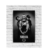 Nirvana Müzik Grubu Poster duvar süsü dekor Kapı Süsü Konsept Dekor Ahşap Tablo (19x28 cm)
