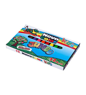 Jumbo Mum Boya Üçgen 12 Renk Karton Kutu 12 Renk Crayon Novacolor Jumbo Üçgen Mum Boya 12 Renk (Karışık)