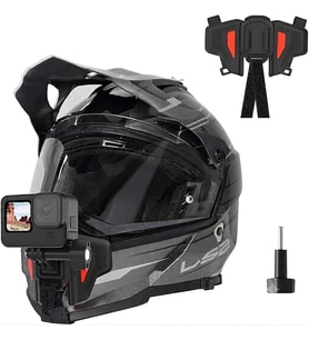 Motosiklet Kaskı GoPro Hero 11, 10, 9, 8, 7, 6, Insta360 X3, ONE X2, ONE X, ONE X, DJI OSMO Aksiyon, Kaymaz Silikon, Kurulumu Kolay, Aksiyon Kamera Aksesuarları (2. Nesil) için Çene Montajı