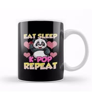 Cute Eat Sleep K Pop Repeat Kawaii Panda KPop Kupa Bardak Porselen
