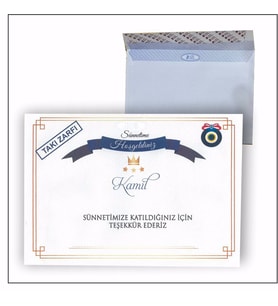 Sünnet Düğünü Takı Zarfı 11x17 Cm Tutkallı 100 Adet