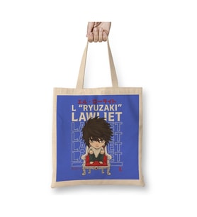 Death Note L L Lawliet Chibi Beyaz Bez Çanta Uzun Saplı Alışveriş Çantası Plaj Çantası