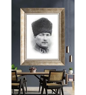Gümüş Çerçeveli Atatürk Tablo za126