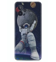 General Mobile GM 24 Pro Kılıf Silikon Desen Özel Seri Astronot ve Dünya 1759