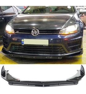 Vw Golf Mk6 Rline Ön Lip Parlak Siyah 3 Prç Brabus Kırılmaya Dayanıklı ABS