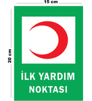 Metal İlk Yardım Noktası 15 cm x 20 cm Uyarı Levhası Yönlendirme Tabelası