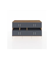 Kronos Konsol 8 Raflı 8 Kapaklı 176x59x99 Çam-Antrasit