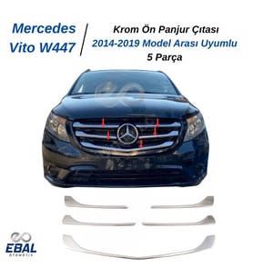 Mercedes Vito W447 Krom Ön Panjur 5 prç. 2014 Üzeri P. Çelik
