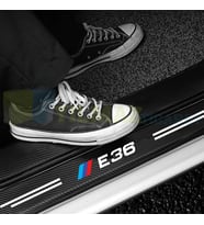 Bmw M Logo E36 Karbon Kapı Eşiği Koruma Araba Etiket Oto Sticker Yapıştırma 4 Parça