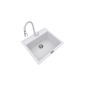 POLEX Cristalüx Granit Eviye P-08+Spiralli Beyaz