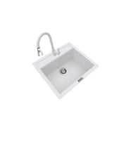POLEX Cristalüx Granit Eviye P-08+Spiralli Beyaz